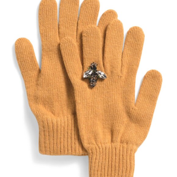 new STILESTRO Made In Italy Wool /Cashmere Blend bee Ring Gloves 166tn - Picture 2 of 4